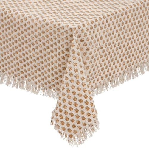 Atmosphera - Beduckte Tischdecke Indie - Beige