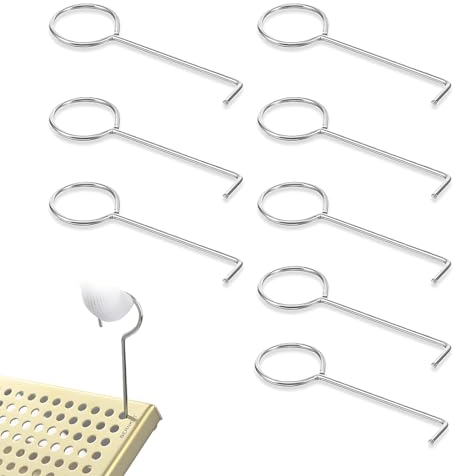 NHPY 8 pièces de Levier de Plaque d'égout, Clé d'égout en Acier Inoxydable Crochet de Levage Extracteur de Grille d'égout Clé de Levage pour caniveau de Douche,Clé d'égout en Acier Inoxydable (9Cm)