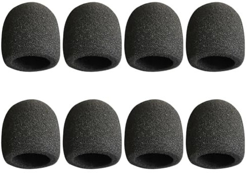 HugeDE 8 Pcs Microphone Windscreens Foam Mic Covers Small Microphone Covers Mic Wind Cover Pop Filters Reusable Sponge Microphone Covers