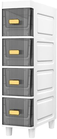 AVSMGP Schrank Mit Schmalem Spalt,Schlanker Badezimmerschrank Mit Einer Breite Von 7 Zoll Vertikaler Aufbewahrungsturm Mit Schubladen Für Schlafzimmer, Badezimmer,4Tier