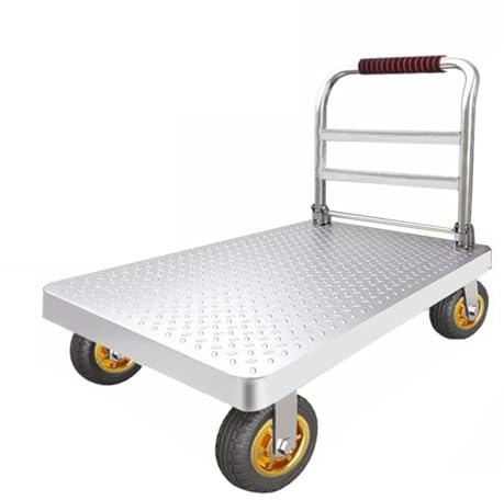 Plattformwagen Klappbarer Plattformwagen,Push Cart Mit 360°Drehrädern,Garage Lager Bewegliches Plattform-Handwagen ,Stahl Strapazierfähiger Beweglicher Flachbett-Handwagen Sackkarren(Size:125x75cm)