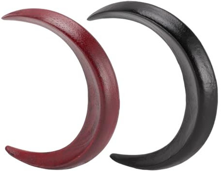 2 Pièces Fourchette à Cheveux de Lune, Fourchette à Cheveux de Lune Sculptée à la Main, Fourchette à Cheveux en Bois en Forme de Lune, Robuste et Durable, Style Simple, beauté et
