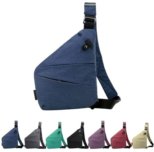 Anti Theft Crossbody Bag for Women Personal Flex Travel Bag Anti-Theft Cross Body Bag Sling Chest Bag for Men (Blue)
