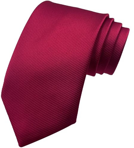 AHLPO Elegante Krawatte für Herren 8 cm, Herren Krawatten, Klassische Schlips Herren für Hochzeit, Büro, Party und Festliche Veranstaltungen - Einfarbig in Verschiedenen Farben Tie Weinrot