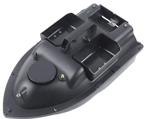Konfiur 500m Futterboot Bausatz, Smart-RC Wireless-Köder-Boot 2kg Angelköderboot für Karpfen mit 3 Katapult-Köderschützern und Doppelmotor, Auto Cruise Fernbedienung Angelköder-Boot 5200 Mah