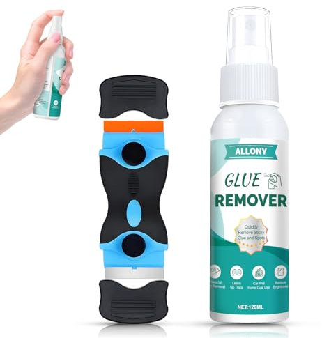 Allony Quita Pegamento Adhesivo, Disolvente Pegamento, Quita Adhesivos, Diseñado para Quitar Etiquetas, Pegamento, Superficies de Vidrio y Metal,120ml