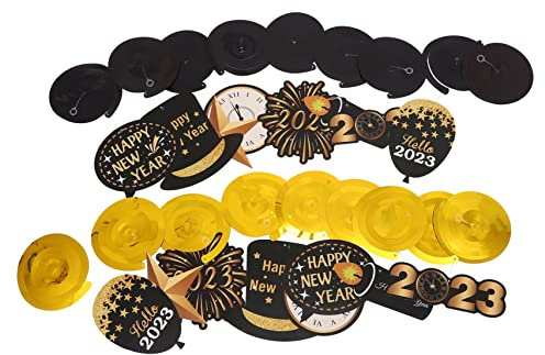 OKUMEYR 30St 2023 Spiralornament Neujahrsdekoration zum Aufhängen Frohes neues Jahr Hintergrund Sterndekor deckenverkleidung haushaltsgeschenke neujahrsszenendekoration Partyzubehör Papier