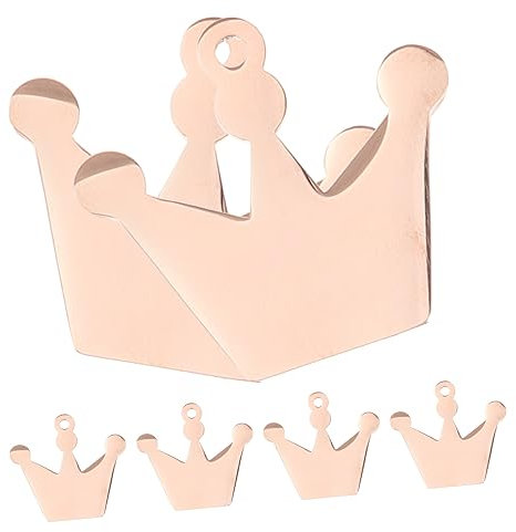 COHEALI 6st Kronen Anhänger Hunde-id-tags Hundemarke Blanko-erkennungsmarken Zum Gravieren Marken Für Hunde Kleine Erkennungsmarken Namensschild Hundehalsband Welpenmarke Rose Gold Metall