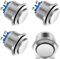HOTUT 4 Stück Druckschalter,22mm Momentaner Druckschalter, Metall wasserdichte Taste,Hervorstehend Druckschalter,Tastschalter für Autos, hupen, Türklingeln (Hervorstehend)