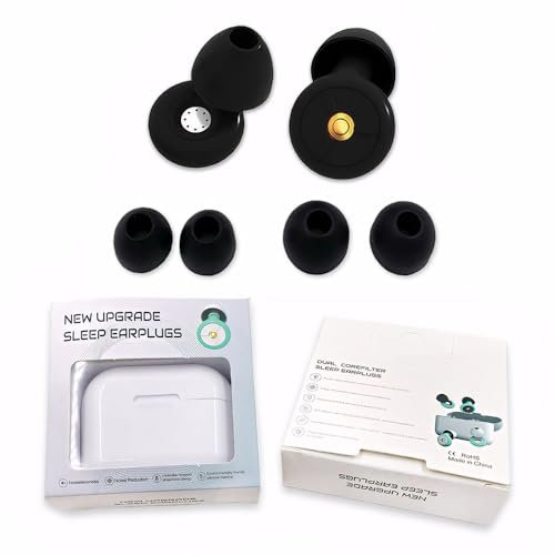 Xfsrg Innovative Noise Cancelling Earplugs Mit Austauschbaren Ohrstöpseln Hochwertige Materialien Ergonomisches Design Perfekt Für Schlaf Und Reisen Ohrenschutz Für Alle Altersgruppen(Black)