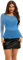florynova Womens Mesh Tops See Through Sheer Stretchy Long Sleeve Blouse Slim Fit Shirt(Neutral Blue,M)