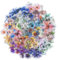 AYNKH 100 Pcs Flower Stickers, Self Adhesive Waterproof Vinyl Transparent Floral Stickers Set for Scrapbooking, Handmade Flowers Aesthetic Stickers for Scrapbooking, Craft, Journaling, Laptop