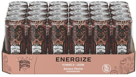 MAISON PERRIER ENERGIZE boisson énergisante saveur Pêche 24 x 25cl