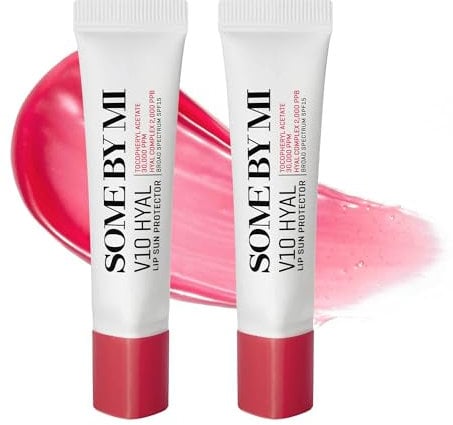 SOME BY MI V10 Hyal Lip Sun Protector 7ml Duo_SPF 15_Berry_Hydrating Lip Balm with Shea Butter,Vitamins and Hyaluronic Acid_Moisture Protection_Reduching Wrinkles_Koeran skincare