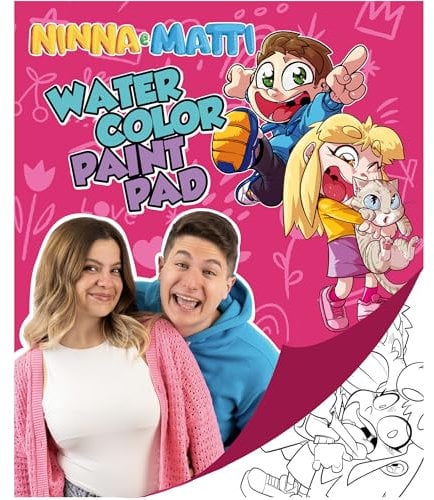 NINNA e MATTI Album da Colorare con Acquerelli + Pennello