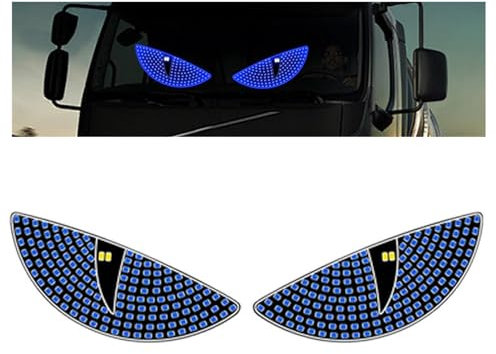LIUZHIPENG Luz LED de ojos de diablo para parabrisas de coche, camión, grande, USB, dinámico, luces de ojo de diablo para pantalla de ventana de automóvil, accesorios de coche para hombres