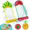 colmanda 2Pcs Hamac Gonflable Piscine, Pliable Hamac d'eau Gonflable, Pastèque et Ananas Hamac d'eau avec 2Pcs Porte-Gobelet Flottant, Hamac de Piscine Flottant Chaise pour Plage Partie Vacances