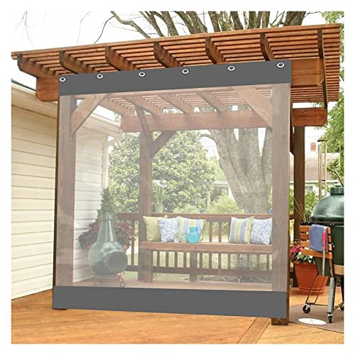 QHLTY Rideaux de Pergola Matériau PVC 0,5 Mm Imperméables Rideaux Résistance Au Déchirement Robuste Imperméable pour Extérieur, Jardin, Garage, Balcon, Pergola(5x3m)