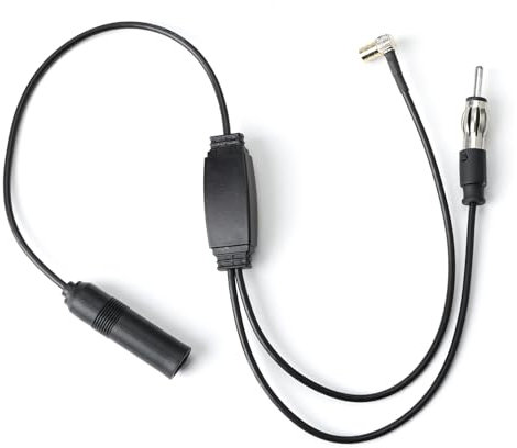 DAB Splitter, DAB Adapter Für Autoradio Mit Verstärker, Plug and Play DAB+ Antennensplitter, Kompatibel mit Pioneer, JVC, Kenwood, SMB Kabel Auf DIN Stecker, 34.5 cm, Pioneer dab antenne