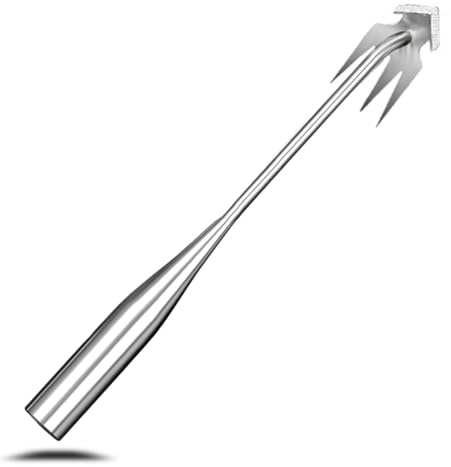 Msiud Desherbador Manual de Acero Inoxidable, 39.5Cm Extractor Manual Malezas con Mango Largo Herramienta ExtraccióN Rastrillo Deshierbe Uutils JardineríA para Excavar Aflojar Desarraigo