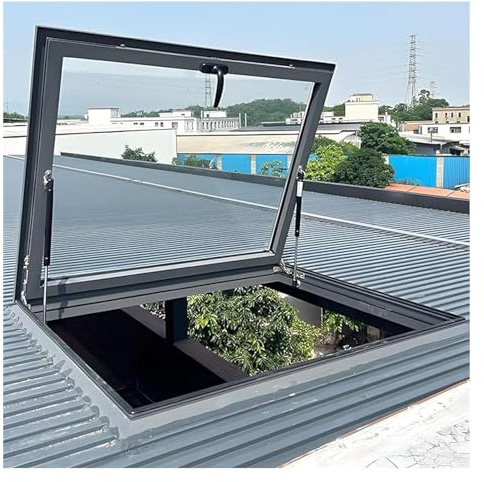 ZCXMNL Lucernario Finestra Del Tetto con Telaio in Lega di Alluminio E Doppia Vetro, Apertura A 80° per Tetto Piatto Inclinato, per Attico / Veranda, 58 Misure (120x50cm)