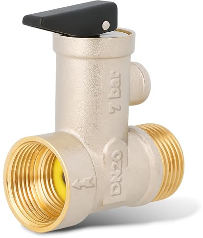 Instalguru Sicherheitsventil Überdruckventil 3/4'' IGxAG 7 bar Rückschlagventil Ablassventil Druckentlastungsventil Ventil Boiler Wasser Warmwasserbereiter Überdruckschutz Messing