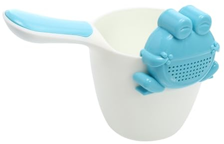 Babyshampoo Becher mit Cartoon Frosch, 1 Satz, Pp, Blau | Abnehmbar, Rutschfester Griff, Rundes Design, für Babybaden und Gießen von Blumen