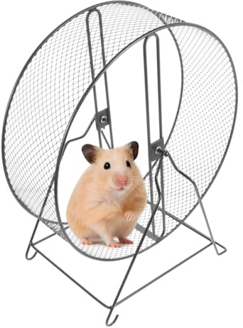 YARNOW Leises Hamsterrad aus Robustem Eisen mit Halterung für Hamster Eichhörnchen Igel und Andere Kleintiere Verschleißfestes Laufrad für Spiel und Krallenpflege