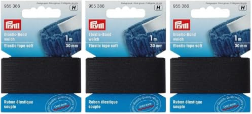 Prym - Soft Black (30mm, 1m) Elastic Tape - 1 Unit (Pack of 3)