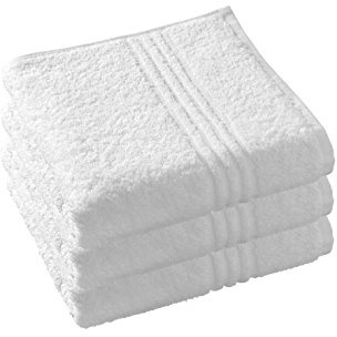 De Witte Lietaer 195306 Luxus-Handtücher Hotel-Qualität, Baumwolle, 50 x 100 cm, 3er-Set, Weiß