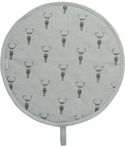 Sophie Allport - Highland Stag Circular Single Fabric Hob Cover, 100% Cotton, 38cm Diameter