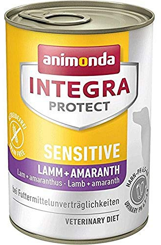 Animonda Integra Protect Wet Sensitive Dog Food with Lamb + Amaranth (6 x 400 g), Recommended by Veterinarians for Food Allergy, Complete Diet Food for Dogs for Food Allergies
