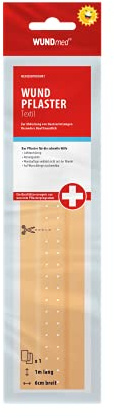 Wundmed 10er Vorteilspack Wund-Pflaster 1 m x 6 cm Textil, 10 Pack a 1m
