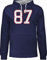 Pullover Herren Frauen Hoodie Kontrast zweifarbig - American Deko Superbowl Party - Football New England 87 - S - Navy Blau/Grau meliert - footballfans kapuzenpullover geschenke damen für fans