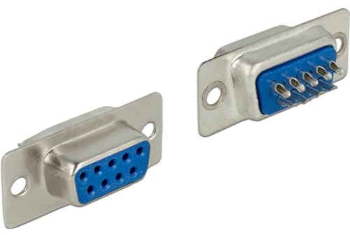 DeLock Steckverbinder Sub-D 9Pin Buchse Stecker, Silber