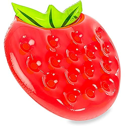 Jeux d'extérieur Didak Pool - Matelas / Bouée Gonflable - Bouée Fraise Géante - 143x140x25cm