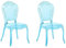 Beliani Barock Stuhl Kunststoff 2er Set transparent blau 2er Set stapelbar Vermont