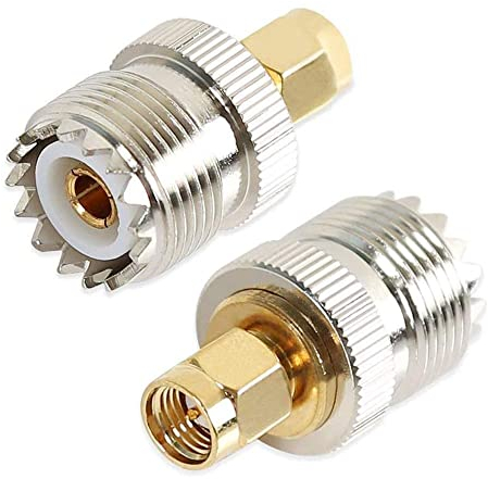 TengKo UHF Femmina a SMA Maschio Adattatore Connettore Coassiale RF SO239 (PL259) Palmare Antenna PL-259 Convertitore a Due vie Radio RF Antenna Adattatore (2 Pack)