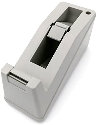 Alevar Professioneller Klebebandspender mit rutschfestem Boden und Stifthalter, doppelter Halter für 33 m Rollen, Grau