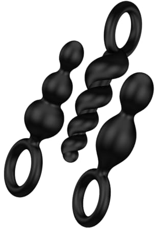 Satisfyer Booty Call Anal-Plug Set | Sex-Spielzeug für Anfänger & Fortgeschrittene | 3-teiliges Analdildo-Set | Prostata Buttplug in Schwarz | Für Männer & Frauen | Größe 13,5 bis 14 cm