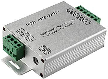 RGB señal amplificador LED tira luz aluminio Shell relé amplificador luz brillo regulador DC12 V 24 V 8A
