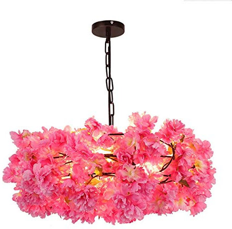 Lilac Fower Shop Lamp Lustre De Fleur Rose Restaurant De Musique Café Lustre En Métal De Fleur