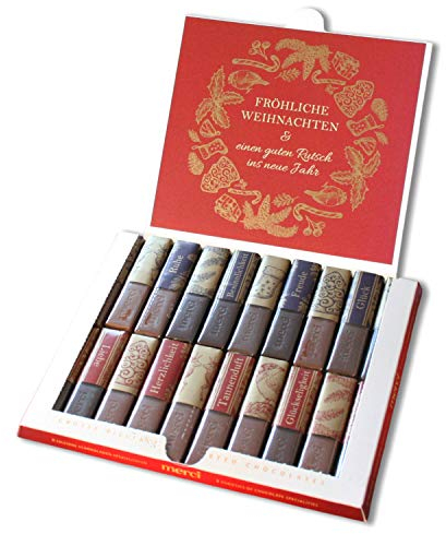 Aufkleber-Set passend für Merci Schokolade zu Weihnachten I farbig und Gold I mit vorgedruckten und blanko Aufklebern I selbstklebend I kreative Geschenk-Idee I Individuell I ohne Schokolade I dv914