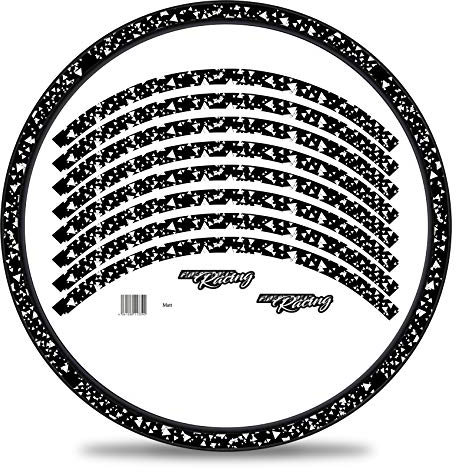 16-teiliges Set Felgenrandaufkleber Sticker für Fahrrad Felgen im Delta Design Komplett Set für 27 29 für Rennrad Mountainbike MTB Laufrad RX029 (Weiß, Matt)