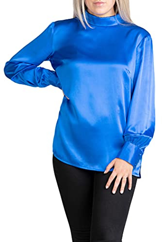 Posh Gear Damen Seidenbluse Satinoseta Bluse aus 100% Seide
