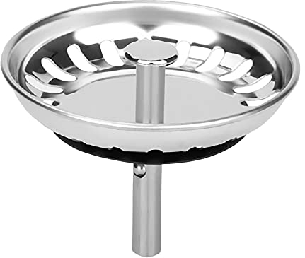 32nd Kitchen Sink Strainer Plug for Standard UK Sinks, Stainless Steel Waste Plug - 79mm Diameter