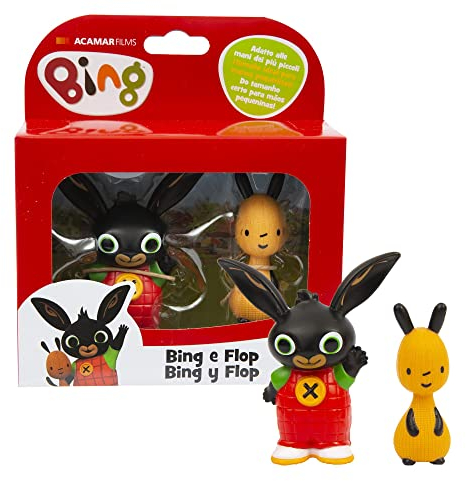 Bing Set 2 Mini-Figuren, Bing und Flop in Hellen Farben und der richtigen Größe für die Hände der Kleinsten, alle zum Sammeln, für Mädchen ab 18 Monaten, BNG00L02, Mehrfarbig