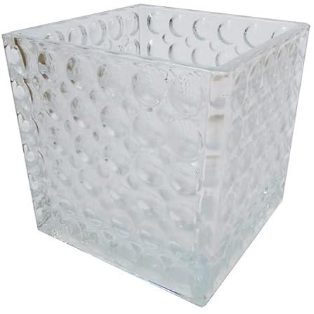 Cube Vase aus Glas, 12 x 12 cm, Dekoration für Hochzeit