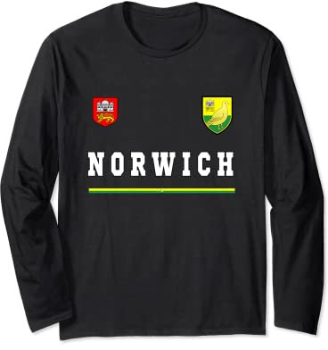 Norwich Sports/Soccer Jersey Tee Flag Football Long Sleeve T-Shirt