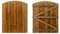 Featheredge Arch top, Wooden Garden and Side Gates (v3)(H-1200, W-800, Brown Finish)